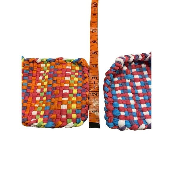 Hand Woven Pot Holder Set 2Pc Multicolored Kitchenware - Picture 5 of 5